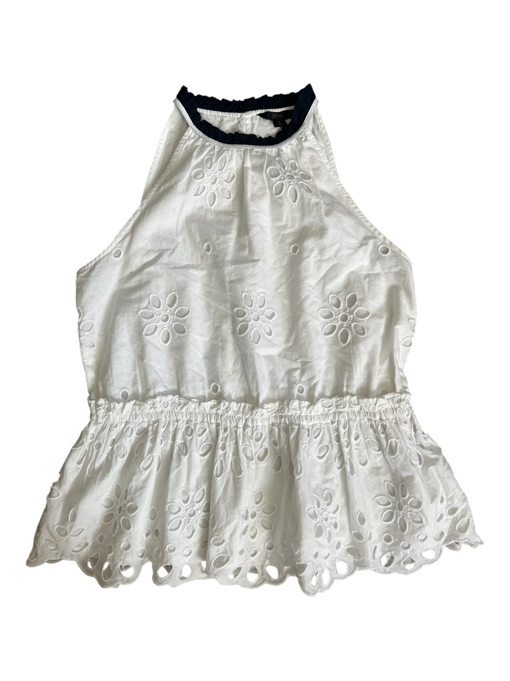 J. Crew Eyelet Blouse White Size Small